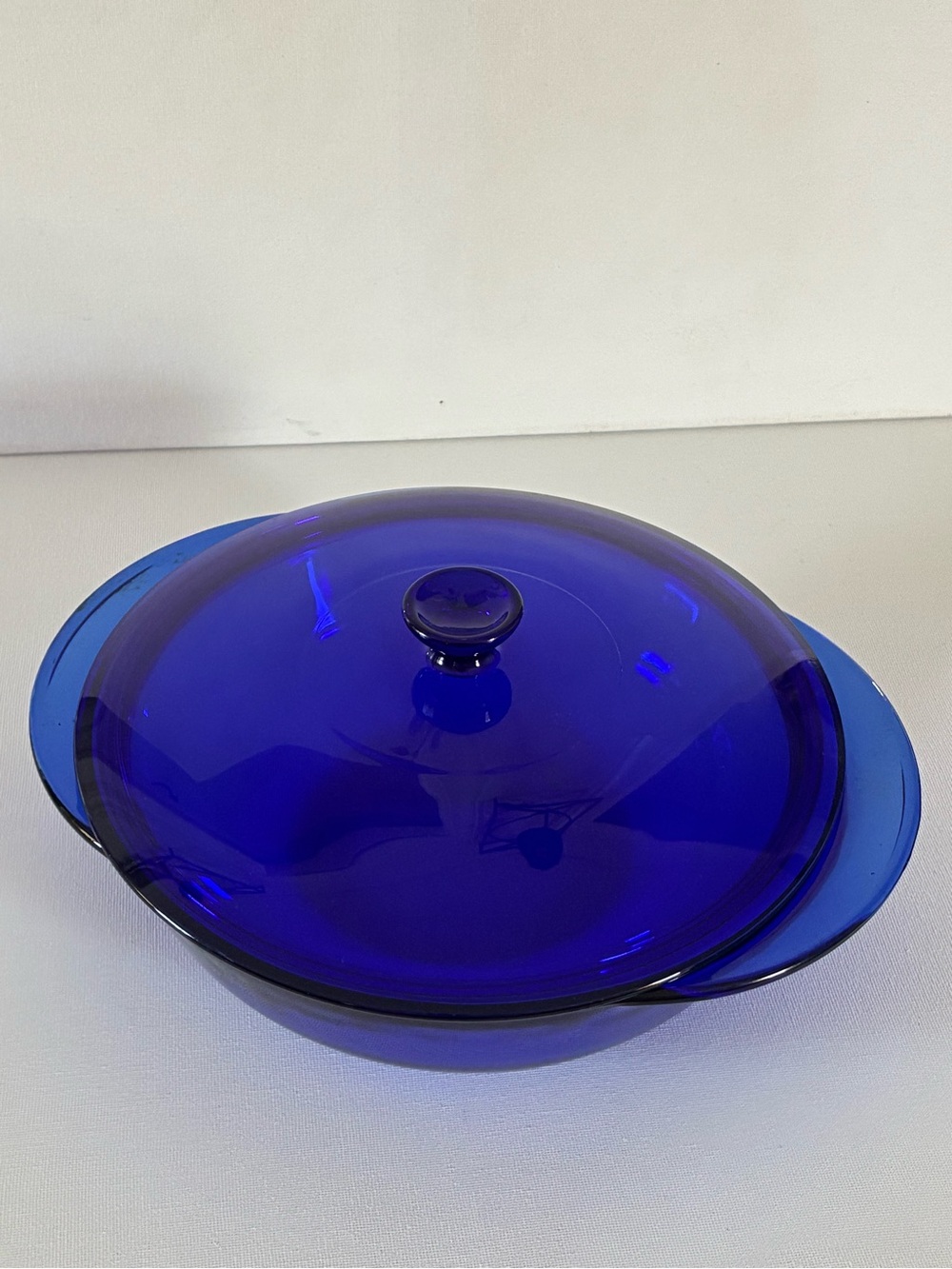 Anchor Hocking Cobalt Blue Glass Covered Serving Dish Casserole 2QT